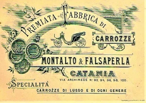  FABBRICA CARROZZE CATANIA  1903 - ANTICO CARTONCINO AUGURALE CON PUBBLICITA' - Imagen 1 de 2