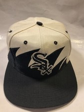 Vintage Chicago White Sox Logo Athletic Shark Tooth Snapback Hat RARE Wool 90s