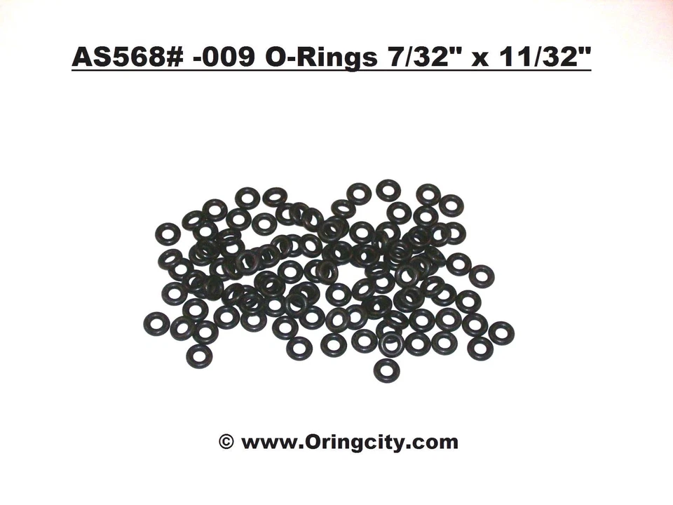 O-RING CITY AS568# -009 O-Rings 7/32" x 11/32" Buna-N 70 Duro - Hydraulic/Pneumatic Qty 25