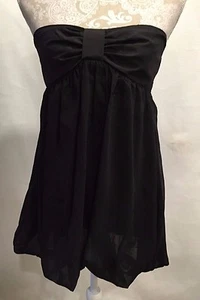 Anthropologie SILENCE + NOISE Balloon Hem Black Strapless Dress Top Size M NWOT - Foto 1 di 9