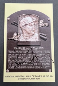 Greg Maddux Hall of Fame plaque Card Autographed - Picture 1 of 2