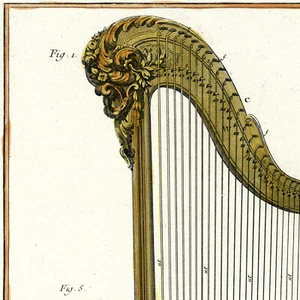 1751 Pair of Large Folio Diderot Encyclopédie Hand-Colored Engravings: Lutherie - Picture 1 of 7