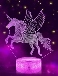 ENCHANTING UNICORN 3D LAMP ILLUSION | COLOR CHANGING LED NIGHT LIGHT - Picture 1 of 1