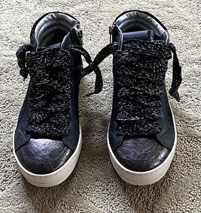 NEU P448 SMOKE SCHWARZ LEDER WILDLEDER HI-TOP SKATE SNEAKER GR: 36 / US 6 - Bild 1 von 10