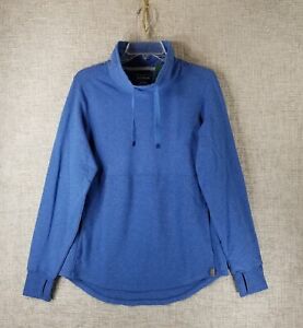 LL Bean Cozy Mixed-Knit Pullover Funnelneck Sweatshirt Top Women's M Blue NWT
