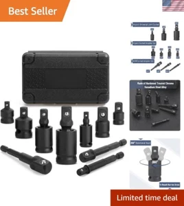 Bates 10-Pc Impact Socket Adapter Set - Chrome Molybdenum Steel Durability - Picture 1 of 7