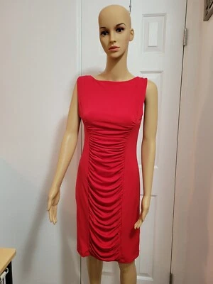 Vestido ajustado rojo sin mangas talla 8 de Calvin Klein para dama Foto 1 de 4