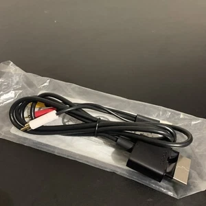 OEM Xbox 360 Black Composite AV Cable Microsoft - X821376-001 Red Yellow White - Picture 1 of 5