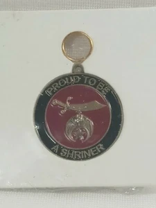 Vintage Shriner Necklace Charm " Proud to be a Shriner" Fraternal Organization  - Picture 1 of 2