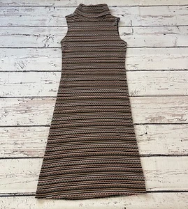 Moda International Multi-color Long Knit Dress Size Small Women’s Turtleneck - Picture 1 of 12