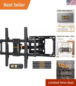 UL Listed Full Motion TV Wall Mount for 42-84" TVs - Swivel & Tilt Flexibility - Picture 1 of 9