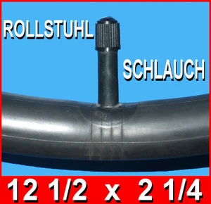 Schlauch 12 1/2 x 2 1/4 für Rollstuhlreifen Elektrorollstuhl gerades Ventil - Bild 1 von 1