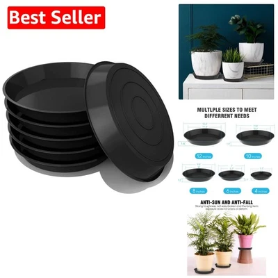 Versatile 6-Pack Black Plant Trays: 4 to 12 Inch for Indoor and Outdoor Use - Image 1 of 4