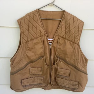 Vintage Gamehide Vest 3XL Brown Solid Hunting Padded Shoulder Pockets - Picture 1 of 5