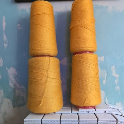 British Blue Faced Leicester Yarn 1kg warm Yellow Wool Knitting Crochet Weaving - Image 1 of 3