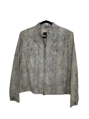 Chaqueta Grande Estilo Motocicleta 100% Cuero Estampado Piel Serpiente Y2K Años 90 De Colección Foto 1 de 4