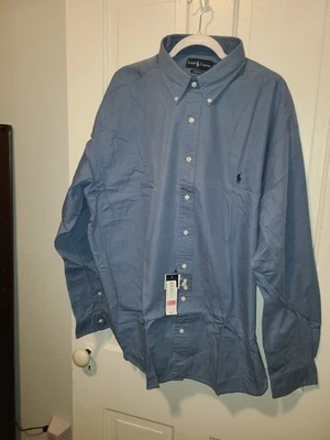 Ralph Lauren Blue Label Big & Tall 3XB Men's Button-Down Shirt Blue NWT $90 - Image 1 of 4