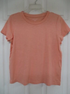 NWOT Eileen Fisher Organic Cotton Jersey Stretch Cap sleeve Peach  TShirt XS (4) - Image 1 of 4