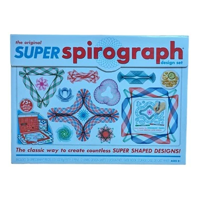 Super Spirograph 75-piece Jumbo Kit 50th Anniversary Edition Die Cast Wheel NEW  - Image 1 of 4