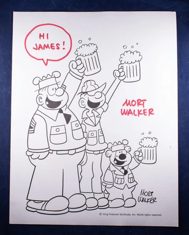 Mort Walker 8x10 Autographed Cartoon American Comic Strip Artist Sam and Silo Cover