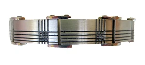 Bracciale Uomo Acciaio Inox Lucidato Autentico Diamante Nero 1/3 Ct 8,5 Pollici - Foto 1 di 5