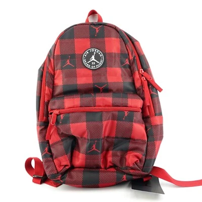 Air Jordan 23 Brand Of Flight Gym Red Black Plaid Large Backpack 9A0605-R78 New - Image 1 of 4