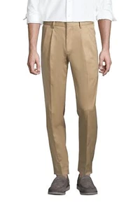 Lands' End Men's No Iron Twill Traditional Fit Pleated Front Pants 426850 (AK) - Picture 1 of 9