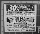 SIEGE ERTON MOBILIER FAUTEUILS  publicité advert 1950