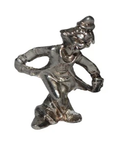 Vintage Zinn Clown Figur Sammlerstück 2" groß poliert silberfarben - Bild 1 von 4