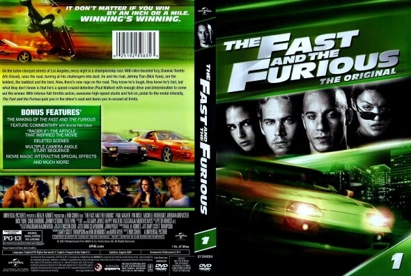 The Fast and the Furious DVD Disk Only Paul Walker ~ No Art, Case or Tracking Foto 1 de 1