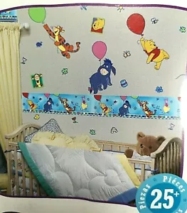 Vtg Disney's Winnie the Pooh Jumbo Stick-Ups Pre Cut Wall Decor Reusable USA - Picture 1 of 9