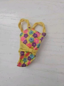 Barbie 1992 Glitter Beach Teresa Yellow Floral Swimsuit Vintage - Picture 1 of 3