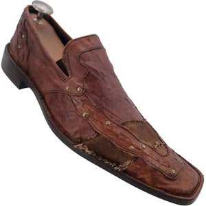 NEU Mark Nason ITALY Rock Never Dies Herren 13 Braun Leder Slipper Halbschuhe Schuhe - Bild 1 von 15