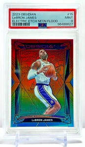 2023 Panini Obsidian Electric Etch Neon Flood Lebron James Lakers No. 15 PSA 9 - Bild 1 von 2