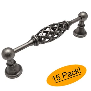 *15 Pack* Cosmas Cabinet Hardware Weathered Nickel Birdcage Pulls #1749-5WN - Picture 1 of 1