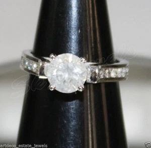 1.91ctw SOLITAIRE ROUND DIAMOND 14K SOLID WHITE GOLD BAND RING IN SIZE 7 - Picture 1 of 5