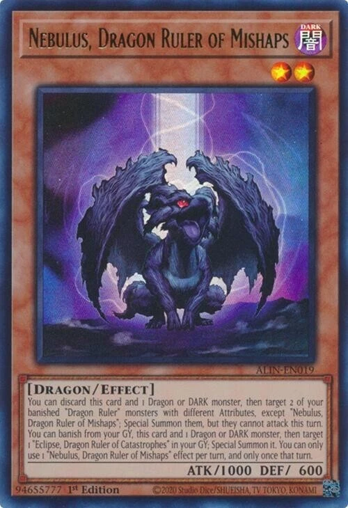 Nebulus, Dragon Ruler of Mishaps (ALIN-EN019) - Ultra Rare - 1st Edition - Image 1 of 1