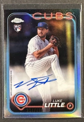 2024 Topps Chrome LUKE LITTLE #RA-LL Auto Refractor /499 Chicago Cubs RC - Image 1 of 2