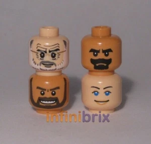 4x Lego Indiana Jones Heads Henry Marion Cairo Swordsman/Thug Grail Guardian NEW - Picture 1 of 1