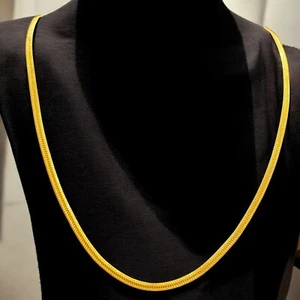 Vintage Unisex Dubai Cross Road Chain Necklace in 22K 916 Hallmarked Yellow Gold - Foto 1 di 13