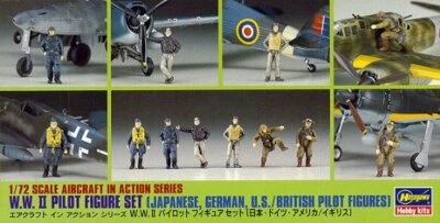 Hasegawa X72-8 Escala 1/72 Modelo Segunda Guerra Mundial Pilotos de Aviones (12 Figuras) Conjunto Foto 1 de 2