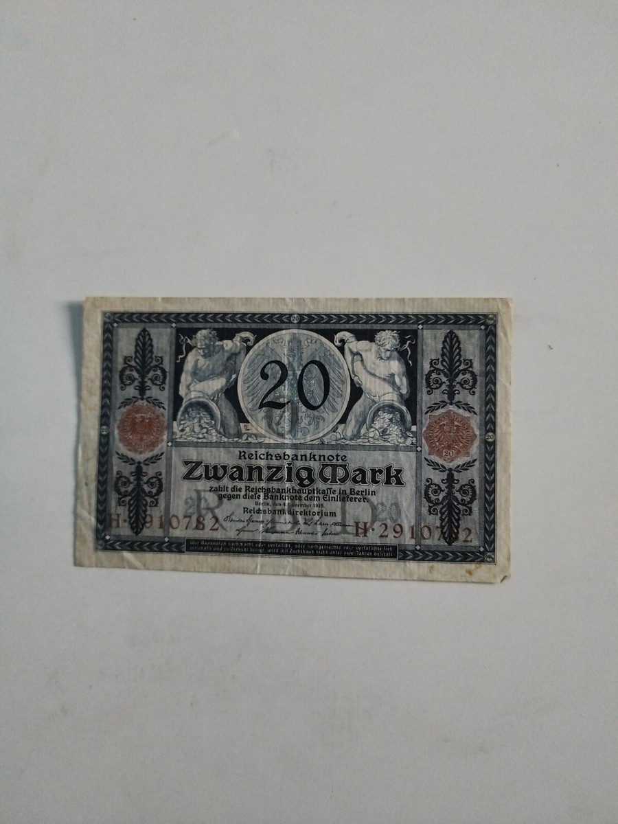 Circulated German Paper Money 1915 Year Banknotes for sale