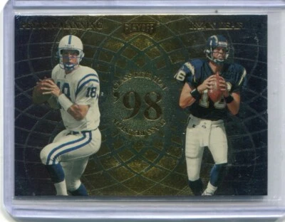 1998 Playoff PEYTON MANNING Enis RANDY MOSS Ryan Leaf  Class Reunion Quad Rookie - Image 1 of 2