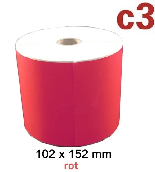 102x152 mm Versandetiketten  ROT Thermoetikett  DHL DPD UPS  - Bild 1 von 1