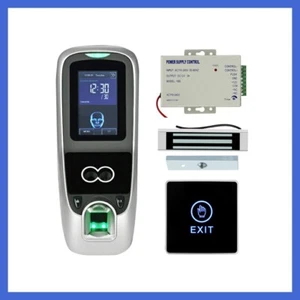 Kit sistema de control de acceso facial+huellas dactilares PSU/botón de bloqueo y salida magnético - Imagen 1 de 23