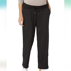 Pantalones negros de punto con cordón debajo del vientre pequeños de maternidad para mujer - Imagen 1 de 7