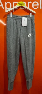 Nike Girl’s Slim Fit Terry Joggers, Grey, Size Small (Age 8-10), New, B164 - Picture 1 of 2
