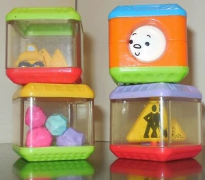 LOTE DE JUGUETES FISHER PRICE CAMIÓN VOLQUETE BEBÉ CONSTRUCCIÓN PIEZA DE REPUESTO PEEK A BLOCKS - Imagen 1 de 10