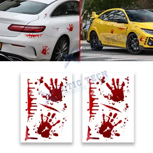 Bleeding Dripping Red Handprint Decor Stickers for Car Full Body Trunk Universal - Bild 1 von 13