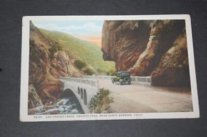 ANTIQUE POSTCARD LOS CRUCES CREEK, GAVIOTA PASS, NEAR SANTA BARBARA, CA, 1925 - Picture 1 of 2